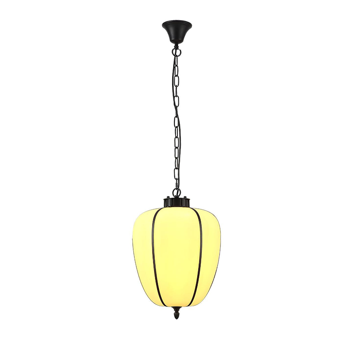 Peaches Outdoor Pendant Light – Alabaster & Metal LED Lantern