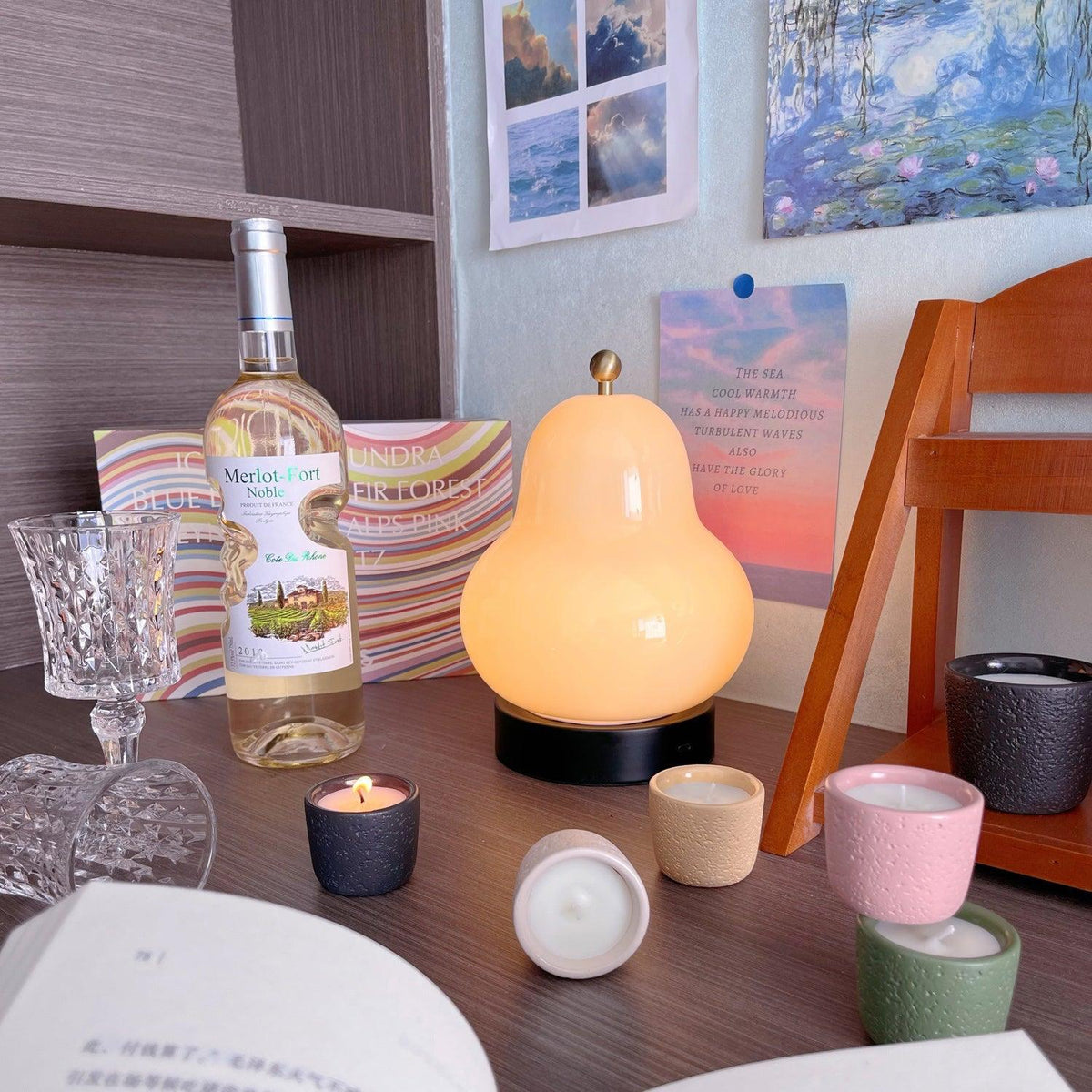 Pear Built In Battery Table Lamp