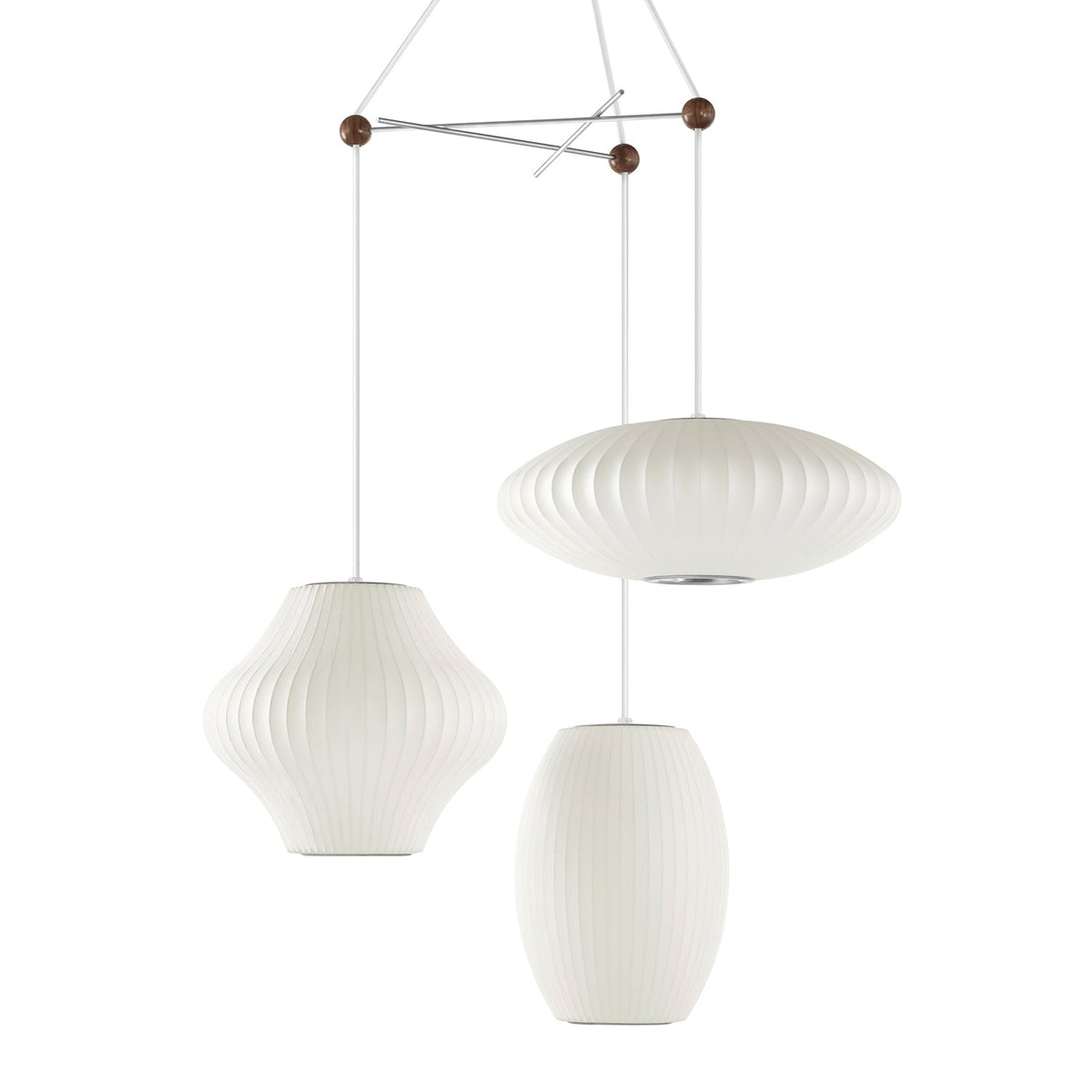 Triple Pear Bubble Silk Pendant Light – Modern Designer Chandelier