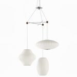 Triple Pear Bubble Silk Pendant Light – Modern Designer Chandelier