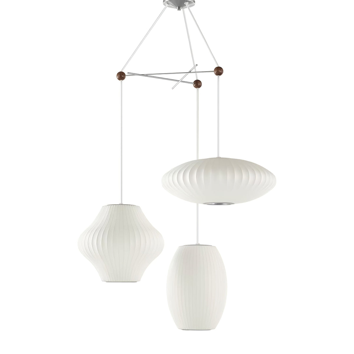 Triple Pear Bubble Silk Pendant Light – Modern Designer Chandelier