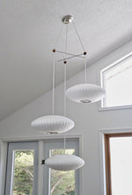 Triple Pear Bubble Silk Pendant Light – Modern Designer Chandelier
