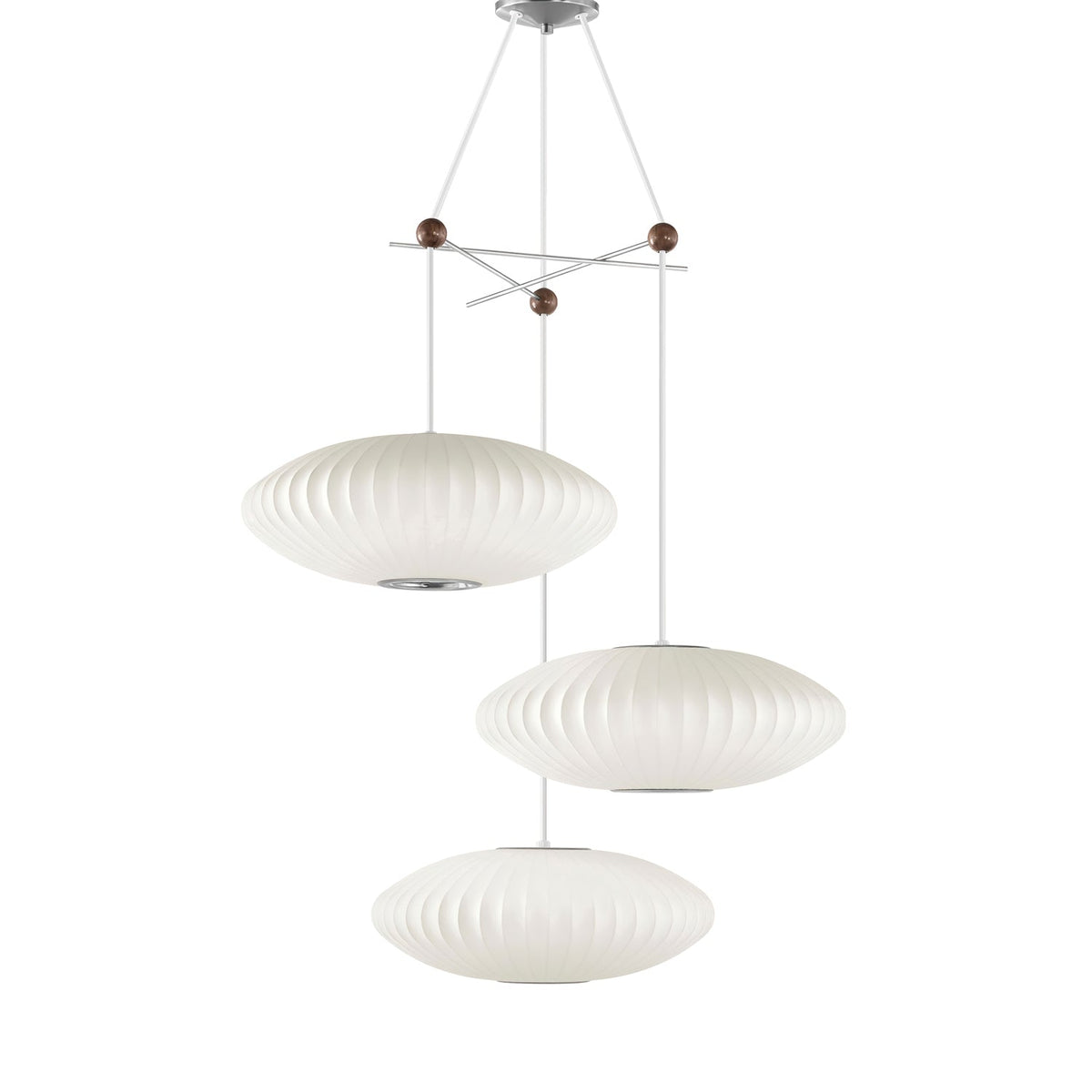 Triple Pear Bubble Silk Pendant Light – Modern Designer Chandelier