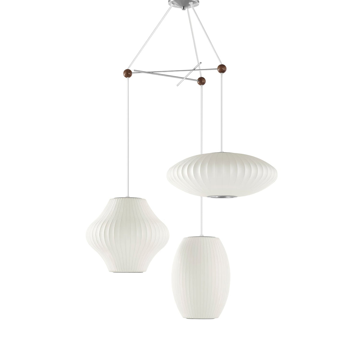 Triple Pear Bubble Silk Pendant Light – Modern Designer Chandelier
