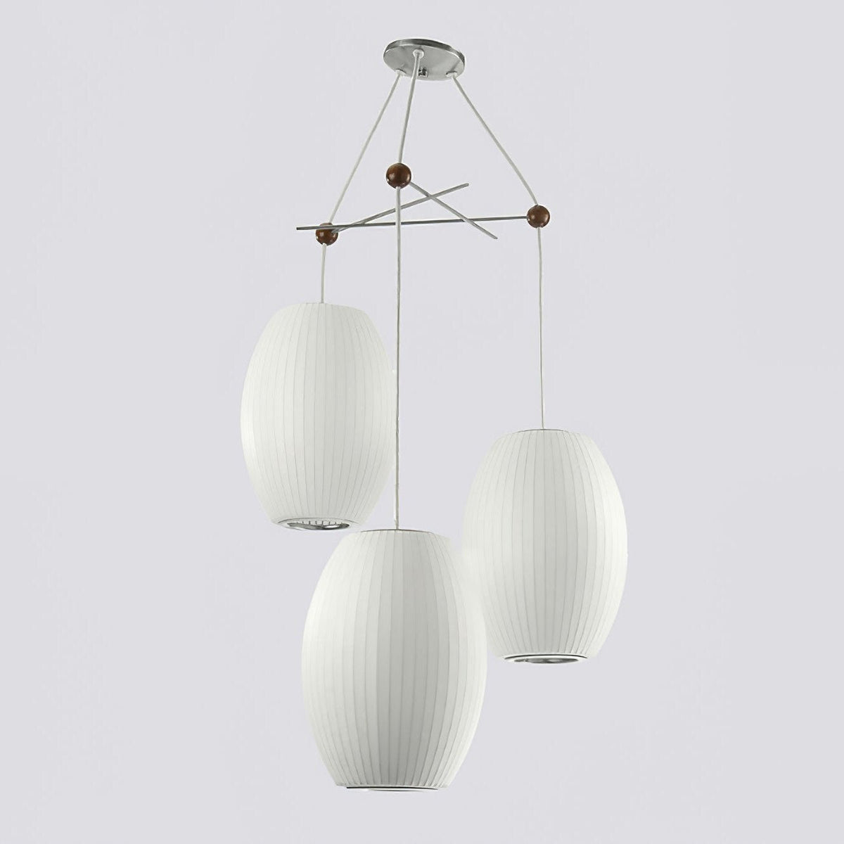 Triple Pear Bubble Silk Pendant Light – Modern Designer Chandelier