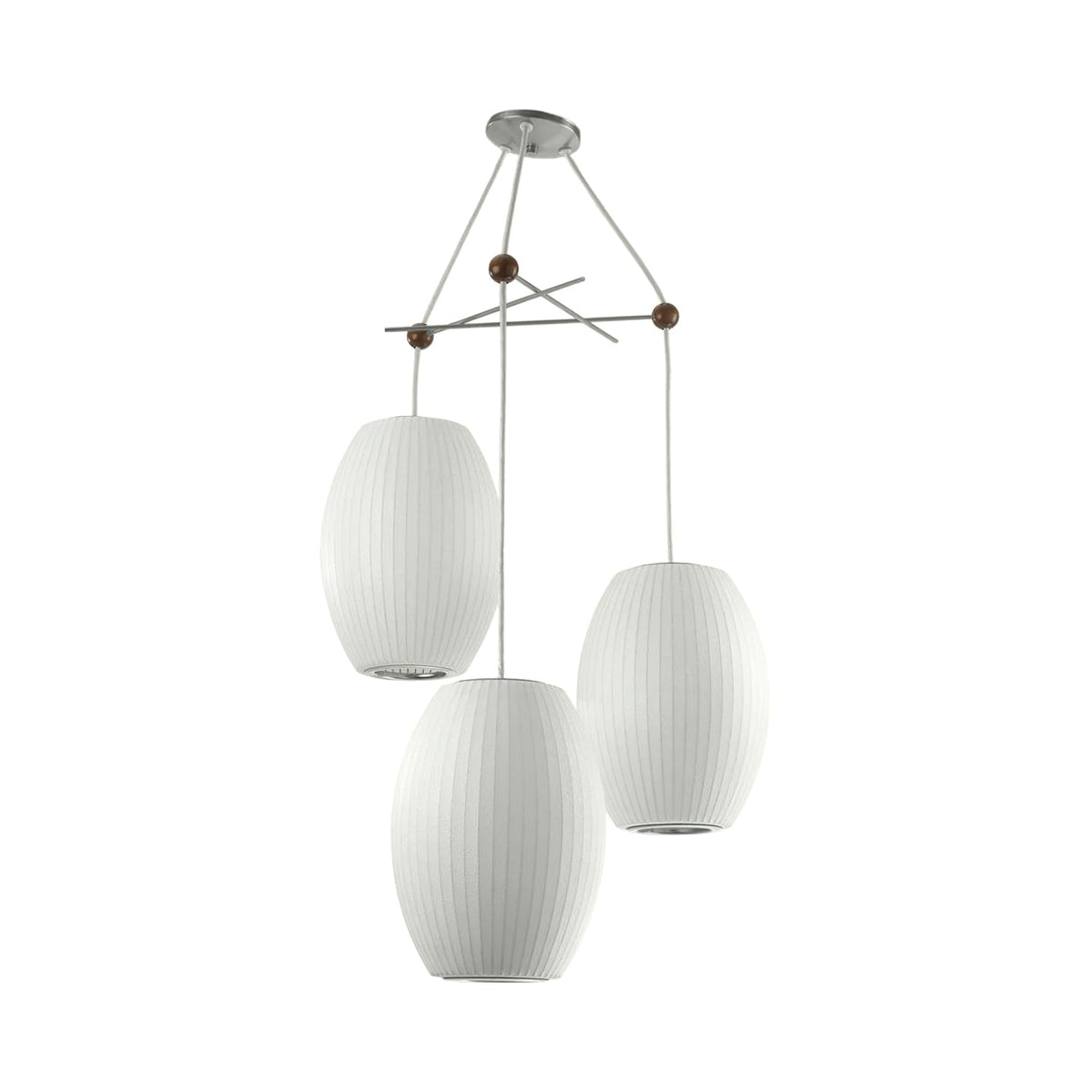 Triple Pear Bubble Silk Pendant Light – Modern Designer Chandelier