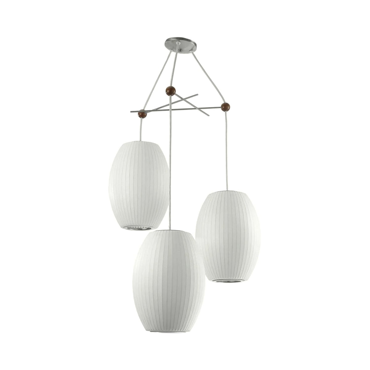 Triple Pear Bubble Silk Pendant Light – Modern Designer Chandelier