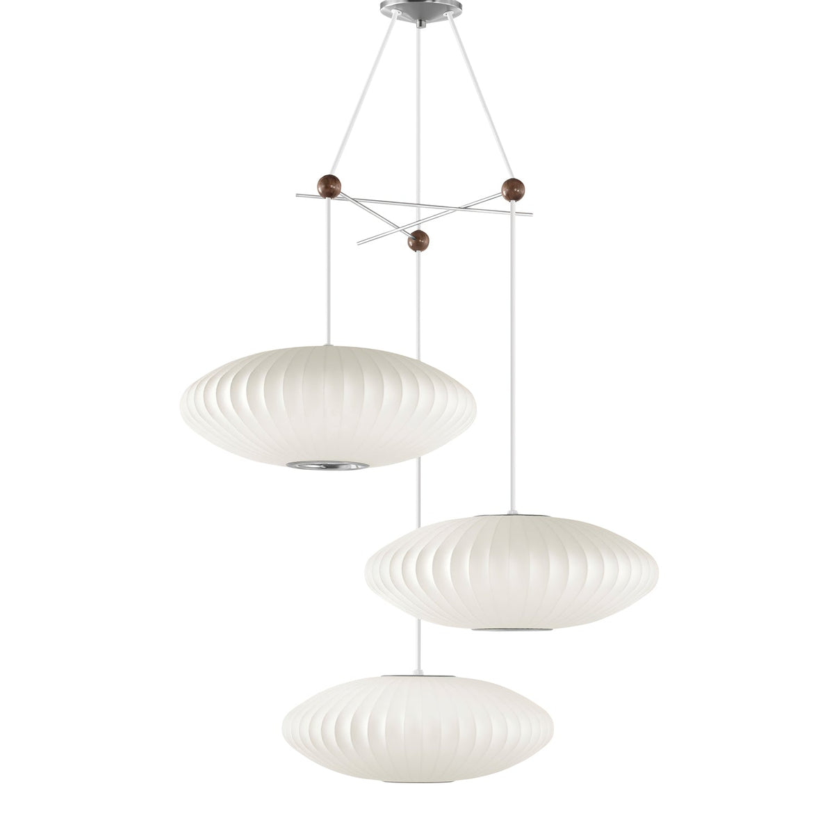 Triple Pear Bubble Silk Pendant Light – Modern Designer Chandelier