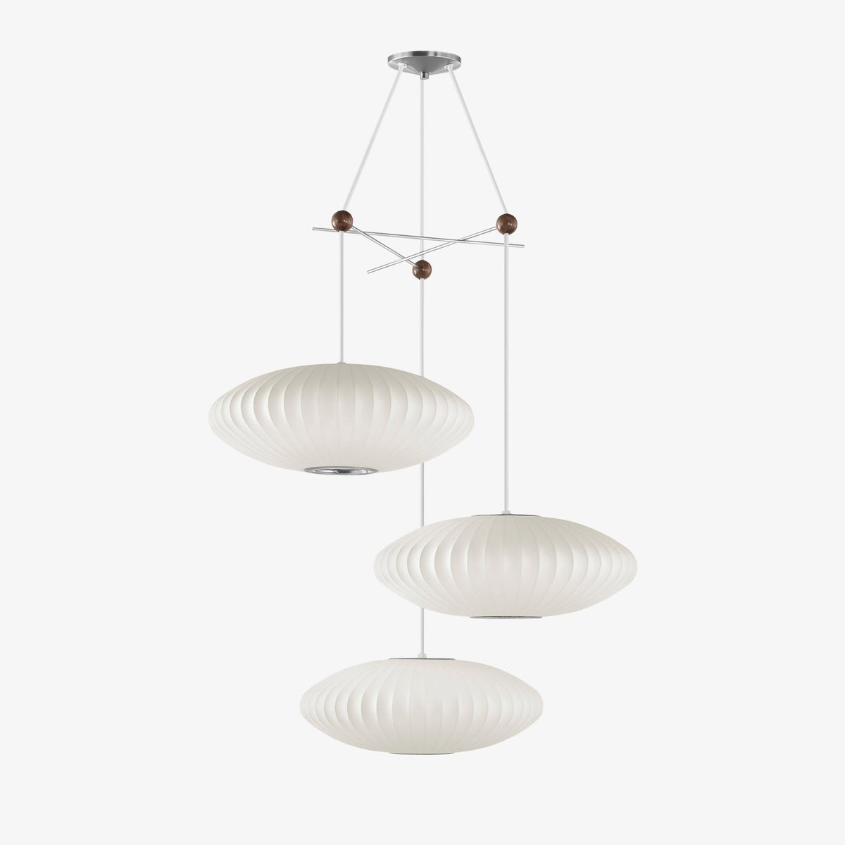 Triple Pear Bubble Silk Pendant Light – Modern Designer Chandelier