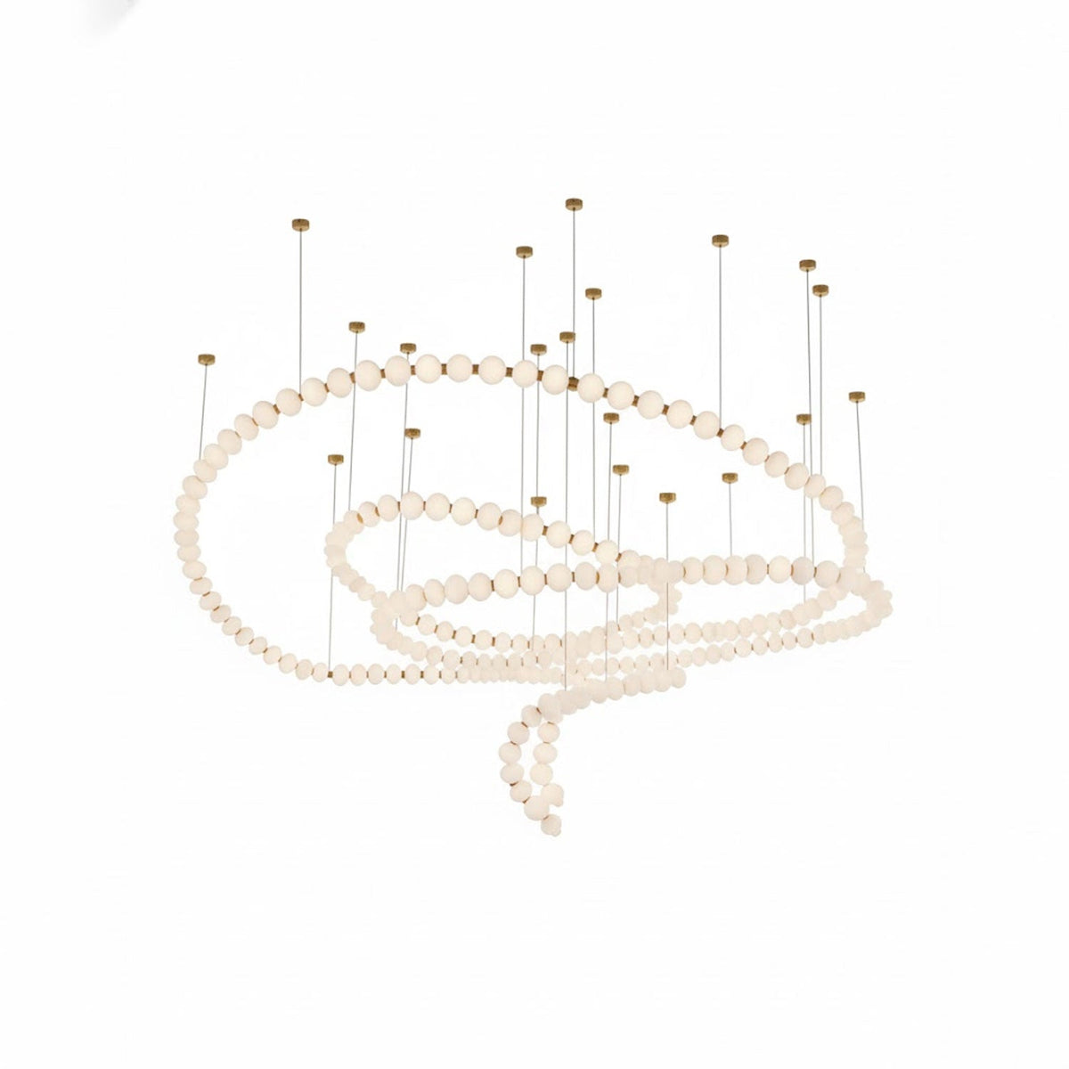 Pearl Necklace Acrylic Ball Chandelier, Modern Gold LED Pendant Light