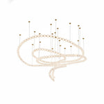 Pearl Necklace Acrylic Ball Chandelier, Modern Gold LED Pendant Light