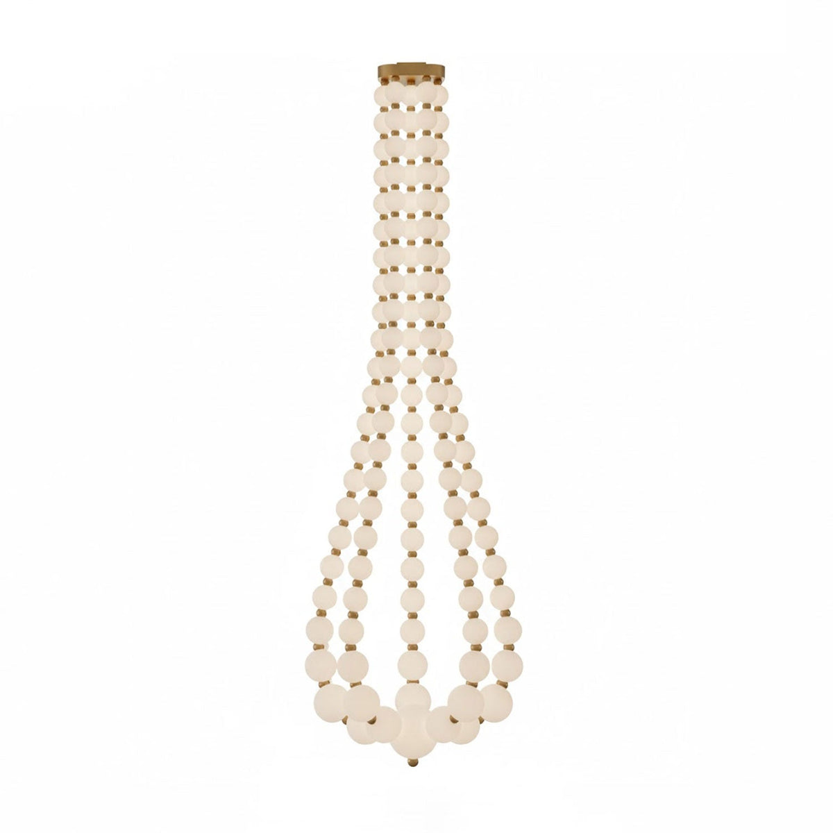 Pearl Necklace Acrylic Ball Chandelier, Modern Gold LED Pendant Light