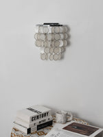Pearl Shell Wall Sconce – Natural Layered Shell Wall Light for Bedroom, Living Room & Hallway