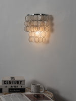 Pearl Shell Wall Sconce – Natural Layered Shell Wall Light for Bedroom, Living Room & Hallway