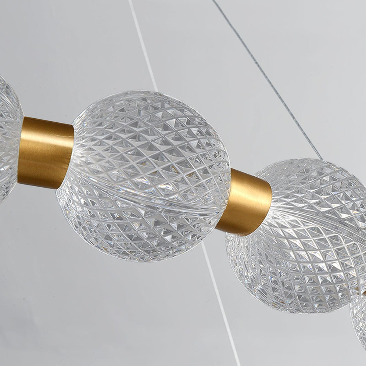 Pearl Brass Ring Chandelier – Modern Flush Mount Ceiling Light