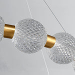 Pearl Brass Ring Chandelier – Modern Flush Mount Ceiling Light