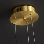 Pearl Brass Ring Chandelier – Modern Flush Mount Ceiling Light
