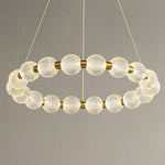 Pearl Brass Ring Chandelier – Modern Flush Mount Ceiling Light