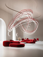 Pearl Curtain Crystal LED Chandelier – Modern Designer Hanging Light