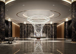 Pearl Curtain Crystal LED Chandelier – Modern Designer Hanging Light