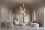 Pearl Curtain Crystal LED Chandelier – Modern Designer Hanging Light