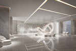 Pearl Curtain Crystal LED Chandelier – Modern Designer Hanging Light