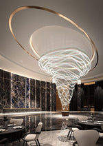 Pearl Curtain Crystal LED Chandelier – Modern Designer Hanging Light