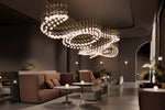 Pearl Curtain Crystal LED Chandelier – Modern Designer Hanging Light