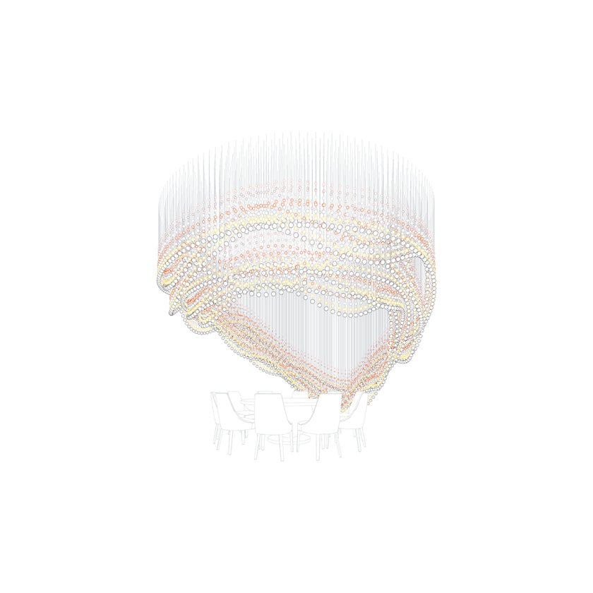 Pearl Curtain Crystal LED Chandelier – Modern Designer Hanging Light