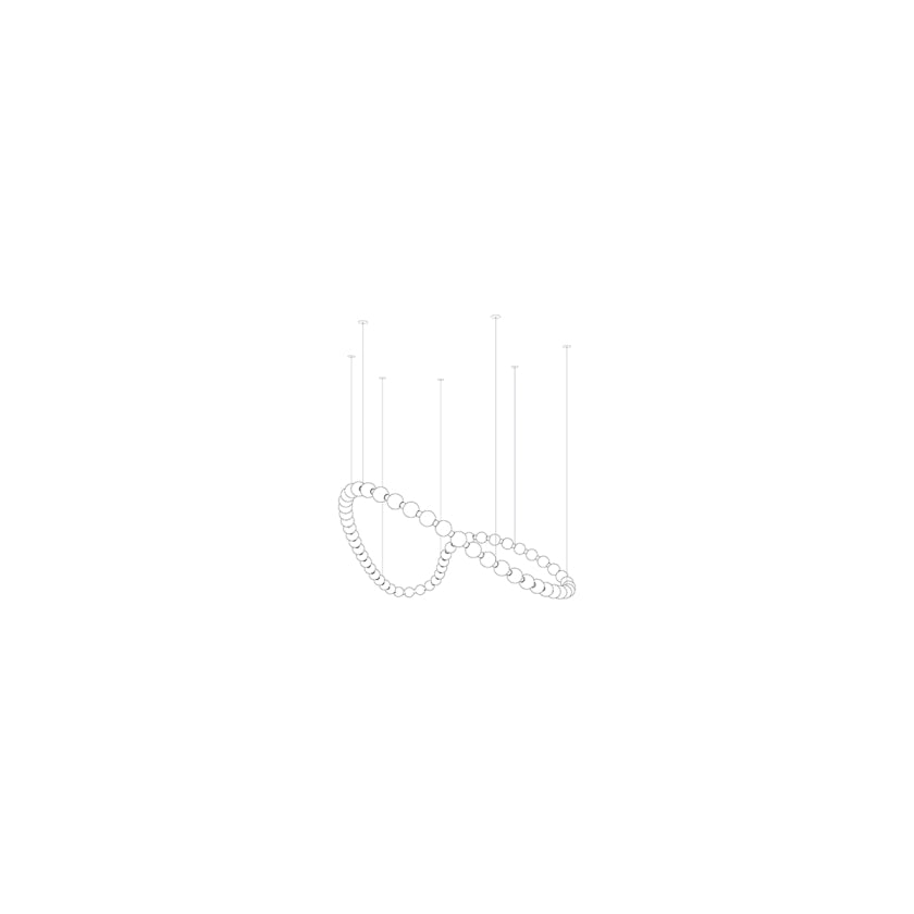Pearl Drop Modern Glass Chandelier for Dining Room and Living Room