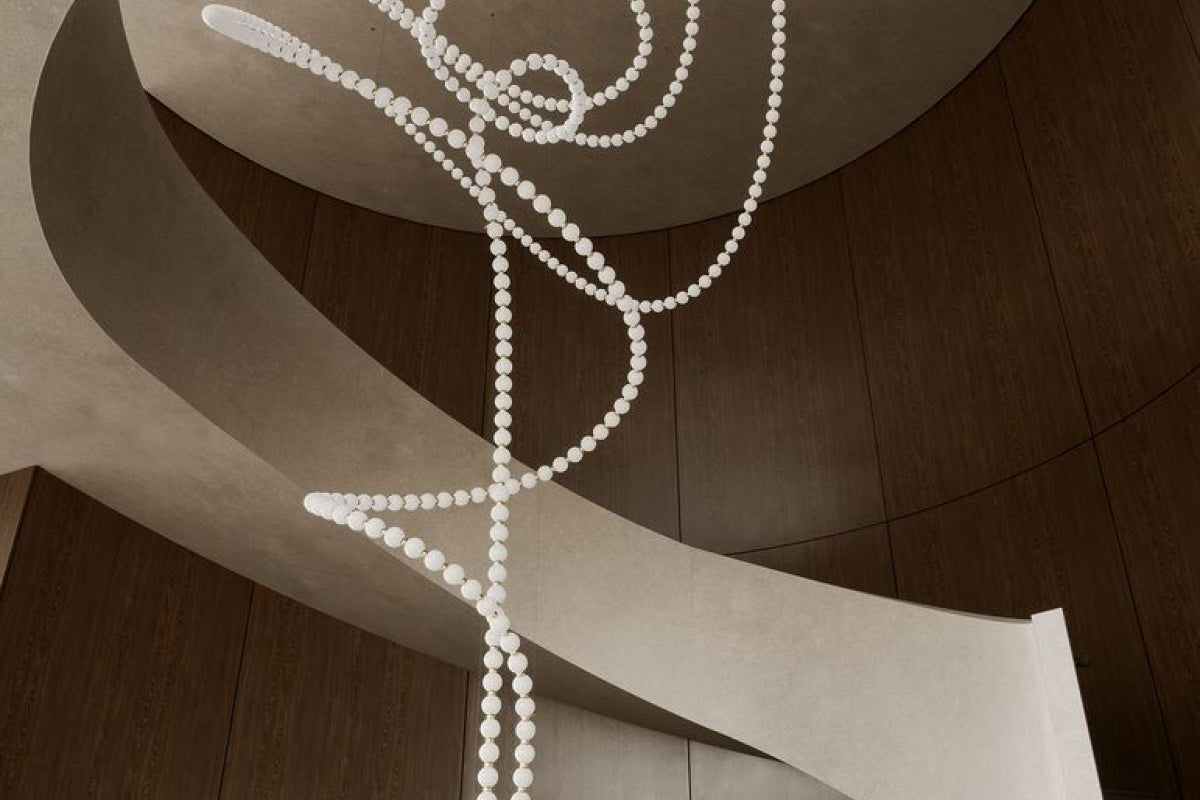 Pearl Drop Modern Glass Chandelier for Dining Room and Living Room