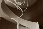 Pearl Drop Modern Glass Chandelier for Dining Room and Living Room