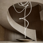 Pearl Drop Modern Glass Chandelier for Dining Room and Living Room