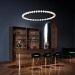 Pearl Drop Modern Glass Chandelier for Dining Room and Living Room