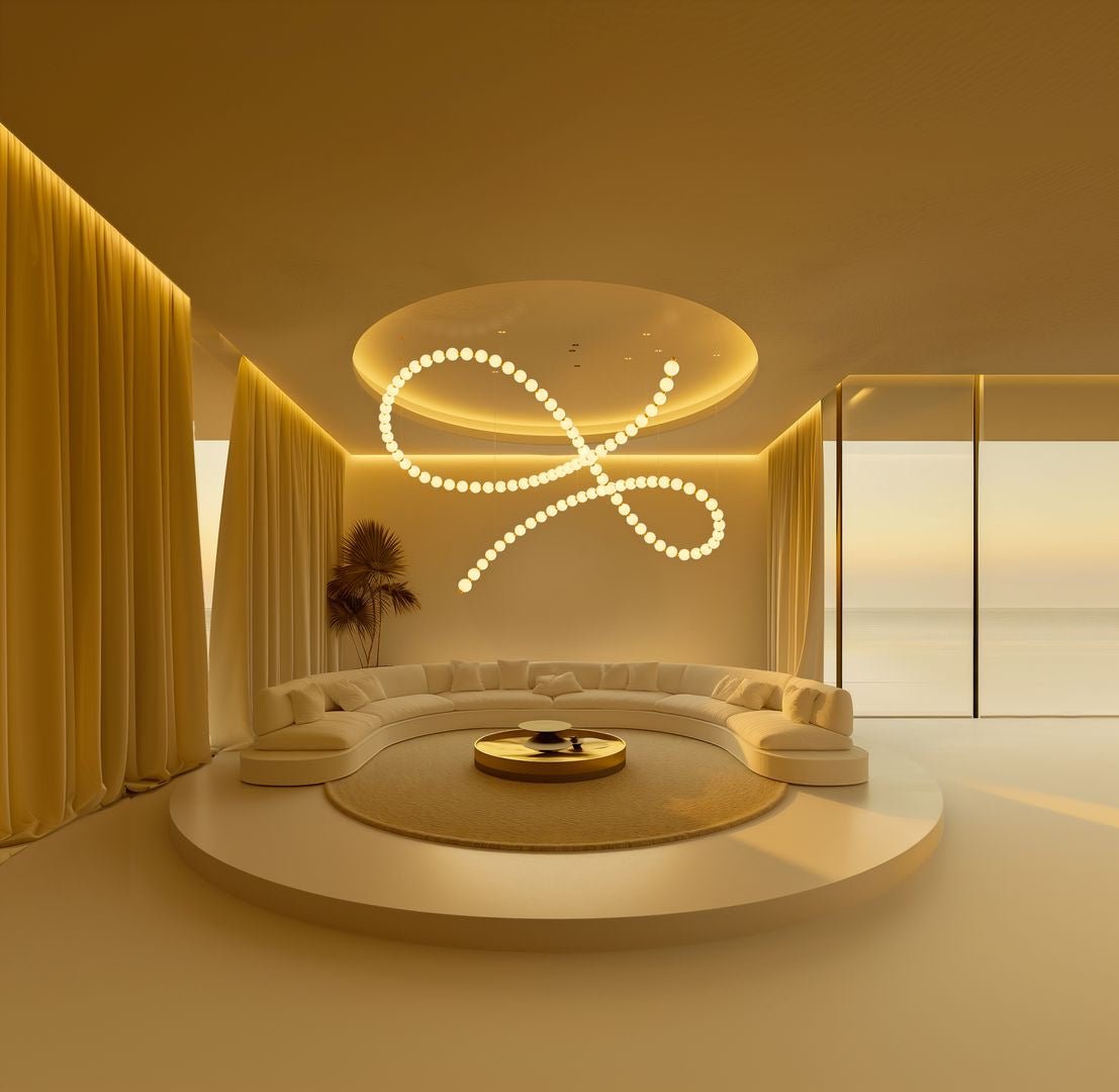 Pearl Drop Modern Glass Chandelier for Dining Room and Living Room