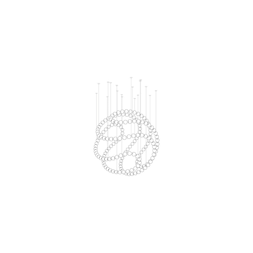 Pearl Drop Modern Glass Chandelier for Dining Room and Living Room