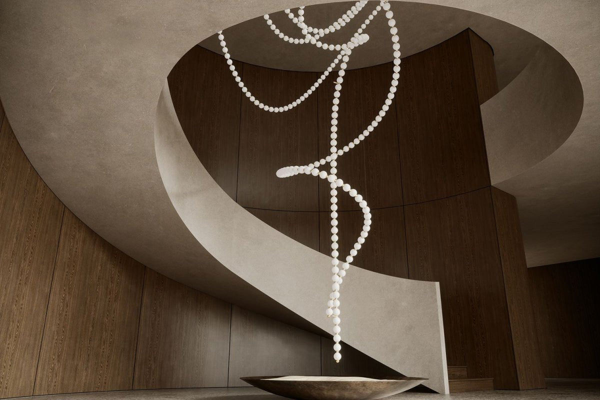 Pearl Drop Modern Glass Chandelier for Dining Room and Living Room