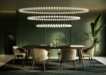 Pearl Drop Modern Glass Chandelier for Dining Room and Living Room
