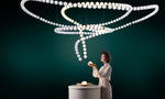 Pearl Drop Modern Glass Chandelier for Dining Room and Living Room