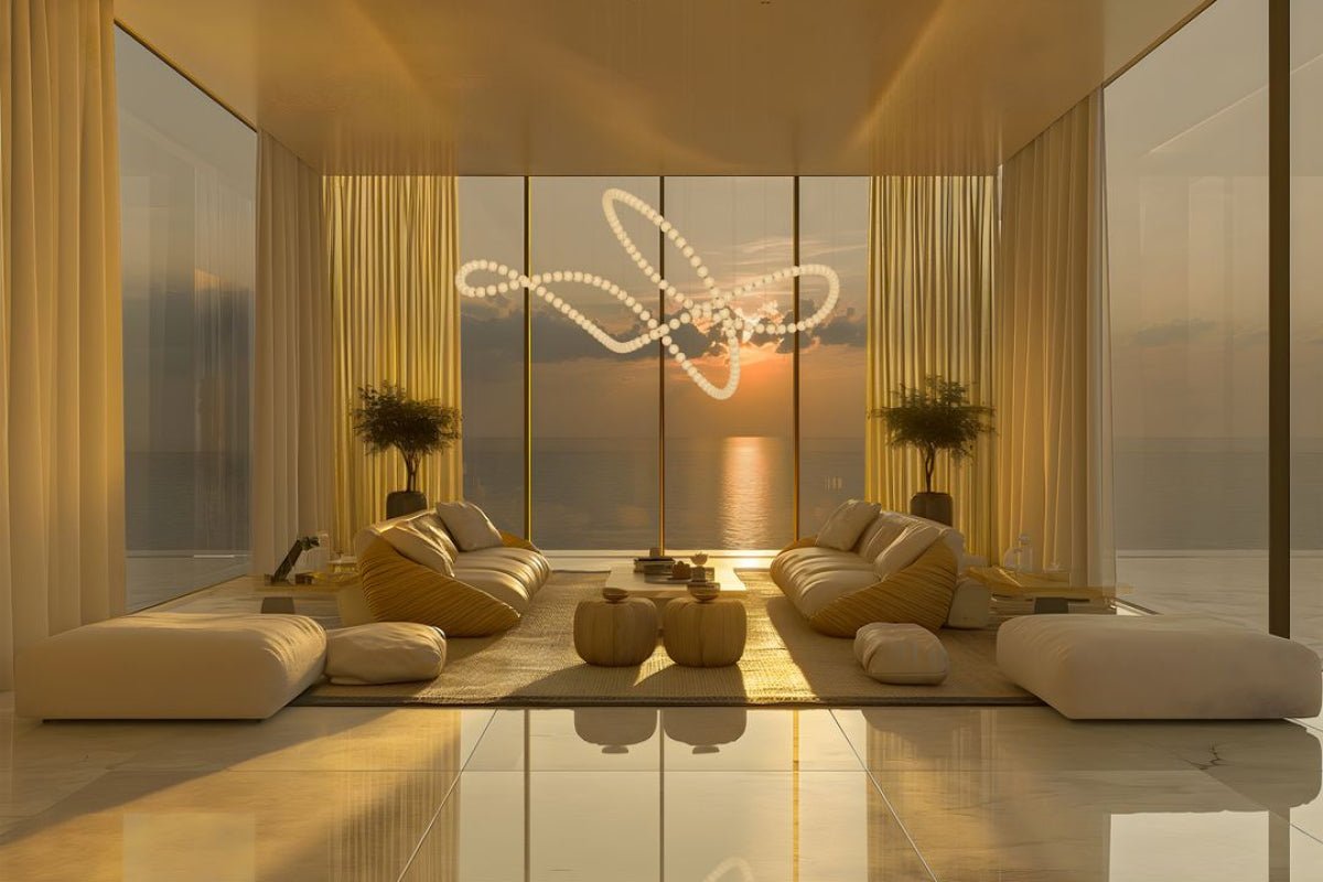 Pearl Drop Modern Glass Chandelier for Dining Room and Living Room