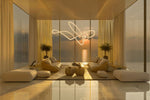 Pearl Drop Modern Glass Chandelier for Dining Room and Living Room