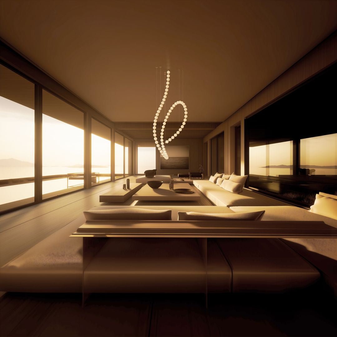 Pearl Drop Modern Glass Chandelier for Dining Room and Living Room