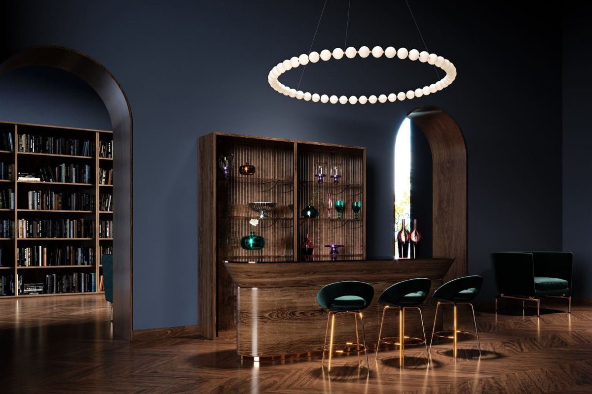 Pearl Drop Modern Glass Chandelier for Dining Room and Living Room