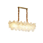 Pearl Glass Shell Chandelier – Modern Copper & Glass Pendant Light for Dining Room and Living Room