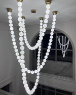 Pearl Necklace Acrylic Ball Chandelier, Modern Gold LED Pendant Light