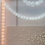 Pearl Necklace Acrylic Ball Chandelier, Modern Gold LED Pendant Light
