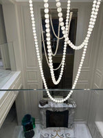 Pearl Necklace Acrylic Ball Chandelier, Modern Gold LED Pendant Light