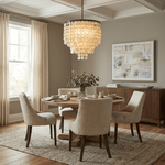Pearl Shell Chandelier – Natural Shell Disc Pendant Light for Coastal Interiors