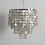 Pearl Shell Chandelier – Natural Shell Disc Pendant Light for Coastal Interiors
