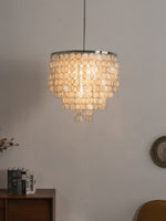 Pearl Shell Chandelier – Natural Shell Disc Pendant Light for Coastal Interiors